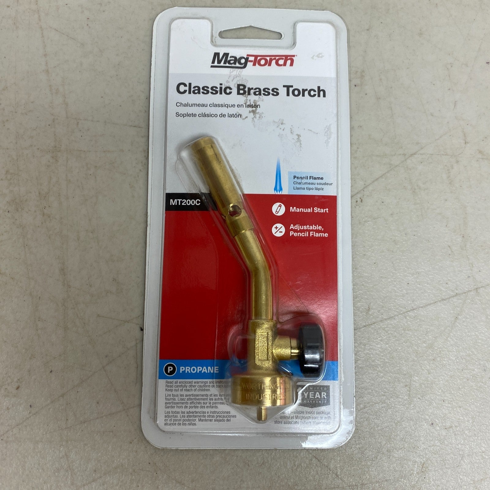 Mag Torch Classic Brass Pencil Flame Torch Adjustable Solid Brass MT200C