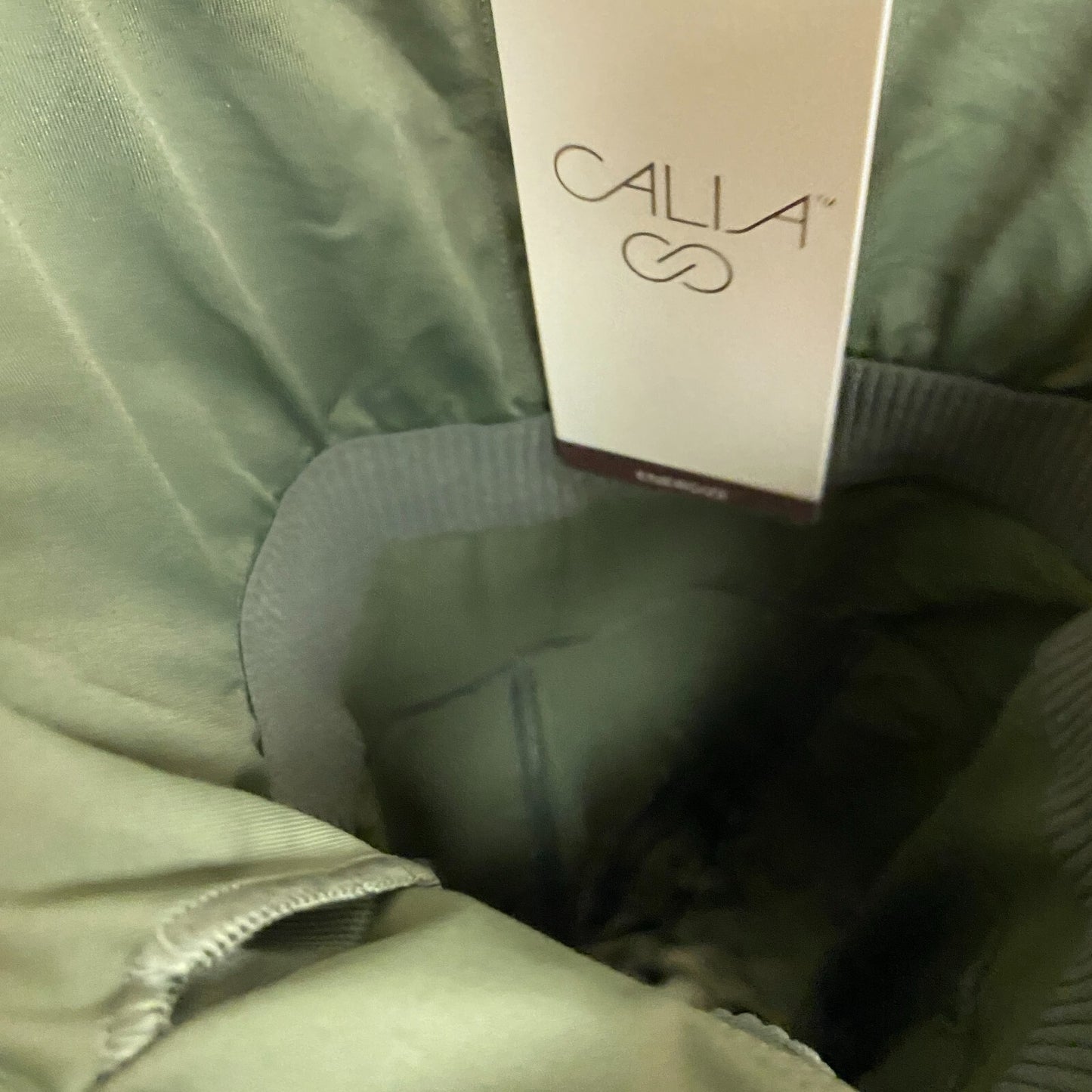 Calia Womens Energized Exercise Dress Dark Olive Solid Sleeveless WAX15035