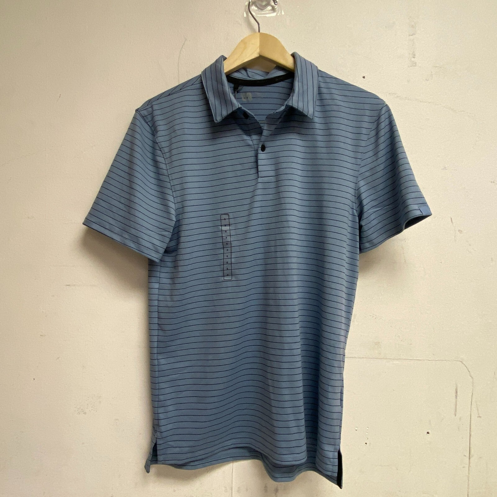 VRST Mens Golf Micro-Stripe Polo Blue Agate Short Sleeve MVG10005