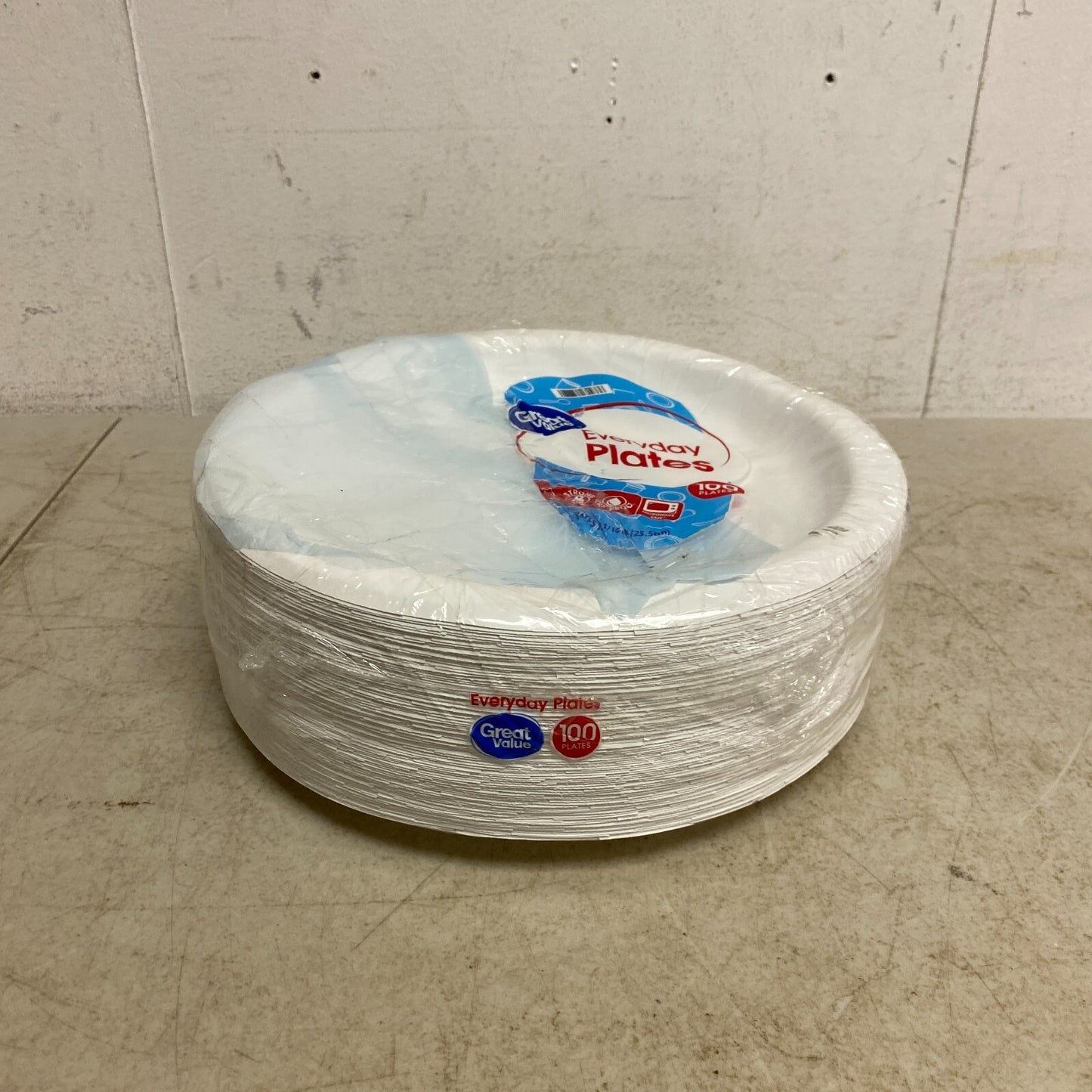 Great Value Plain White Everyday Plates 100 count Brand New!