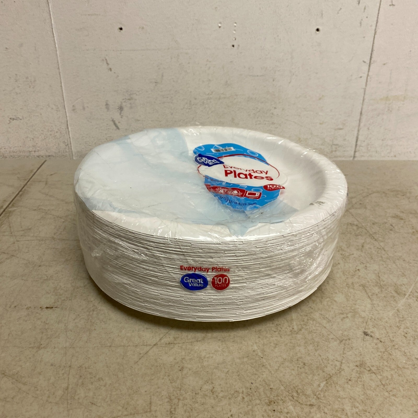 Great Value Plain White Everyday Plates 100 count Brand New!