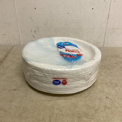 Great Value Plain White Everyday Plates 100 count Brand New!
