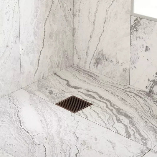 Signature Hardware 4'' Carmen Square Shower Drain - Matte Black