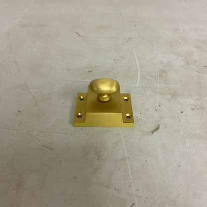 SIGNATURE HARDWARE PITKIN BRASS CABINET LATCHES WITH OVAL KNOB- SATIN BRASS