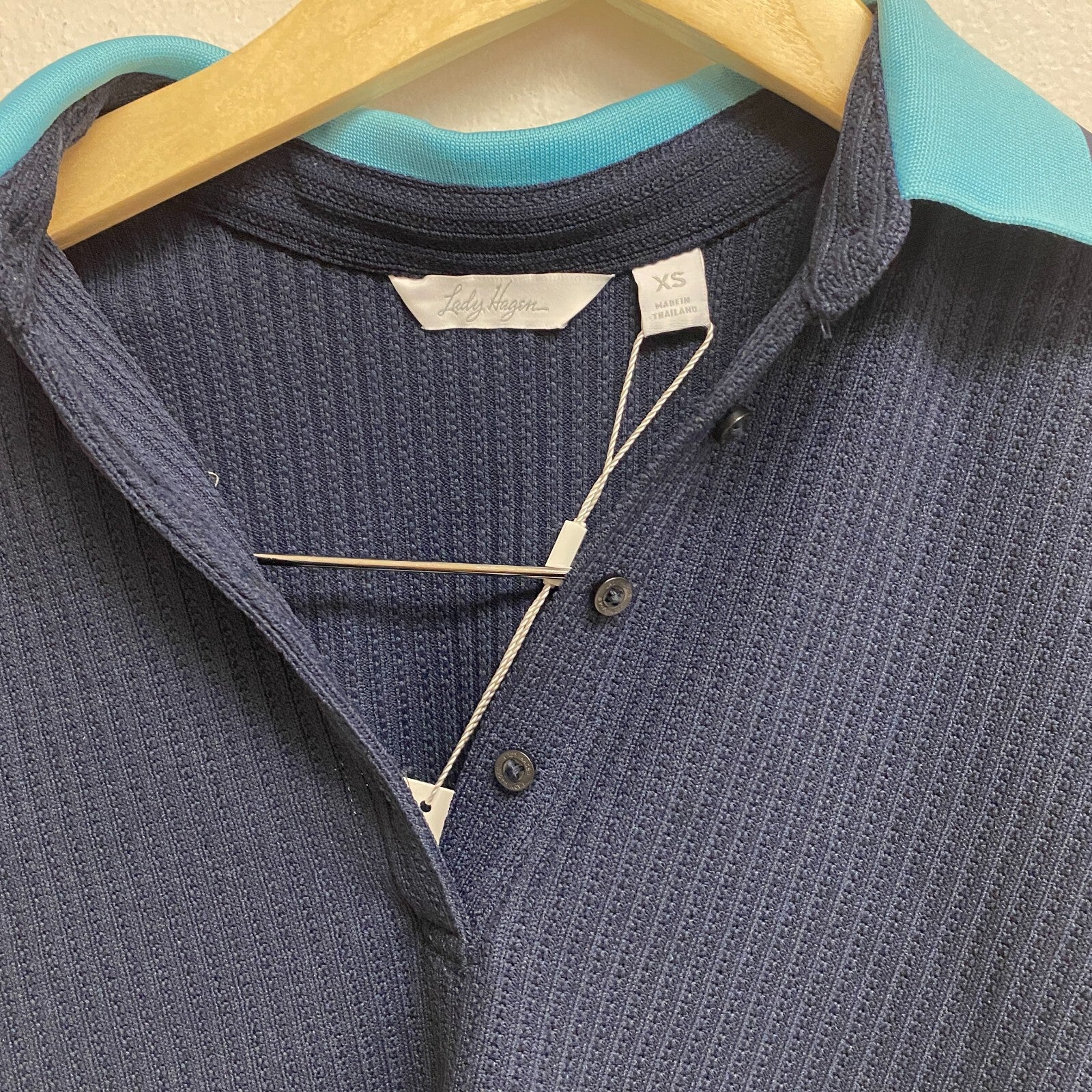 Lady Hagen Women's Contrast Short Sleeve Polo Navy Blazer WGH11471