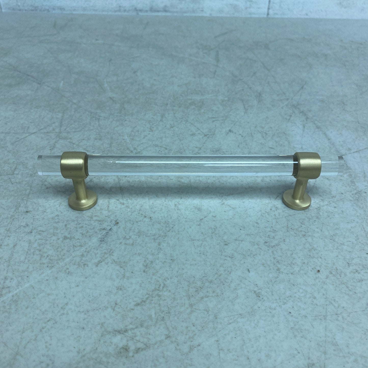 Signature Hardware 6'' Beryn Acrylic Cabinet Pull - Satin Brass SH450376
