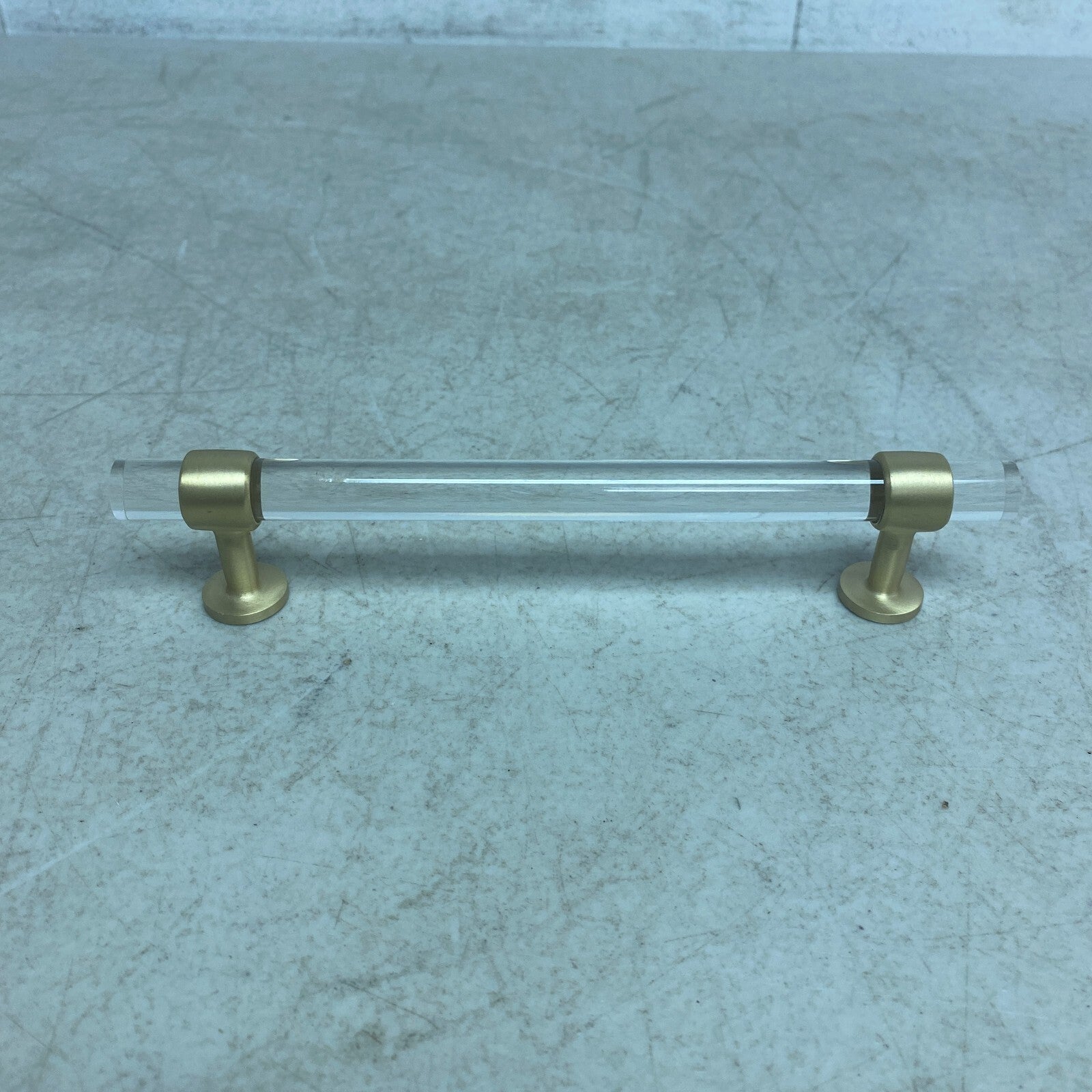 Signature Hardware 6'' Beryn Acrylic Cabinet Pull - Satin Brass SH450376