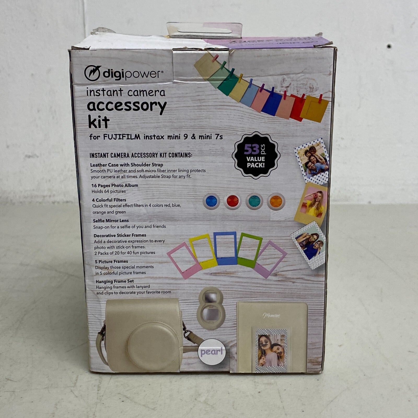 DigiPower Instant Camera Accessory Kit for Fujifilm instax mini 9 & 7s, White