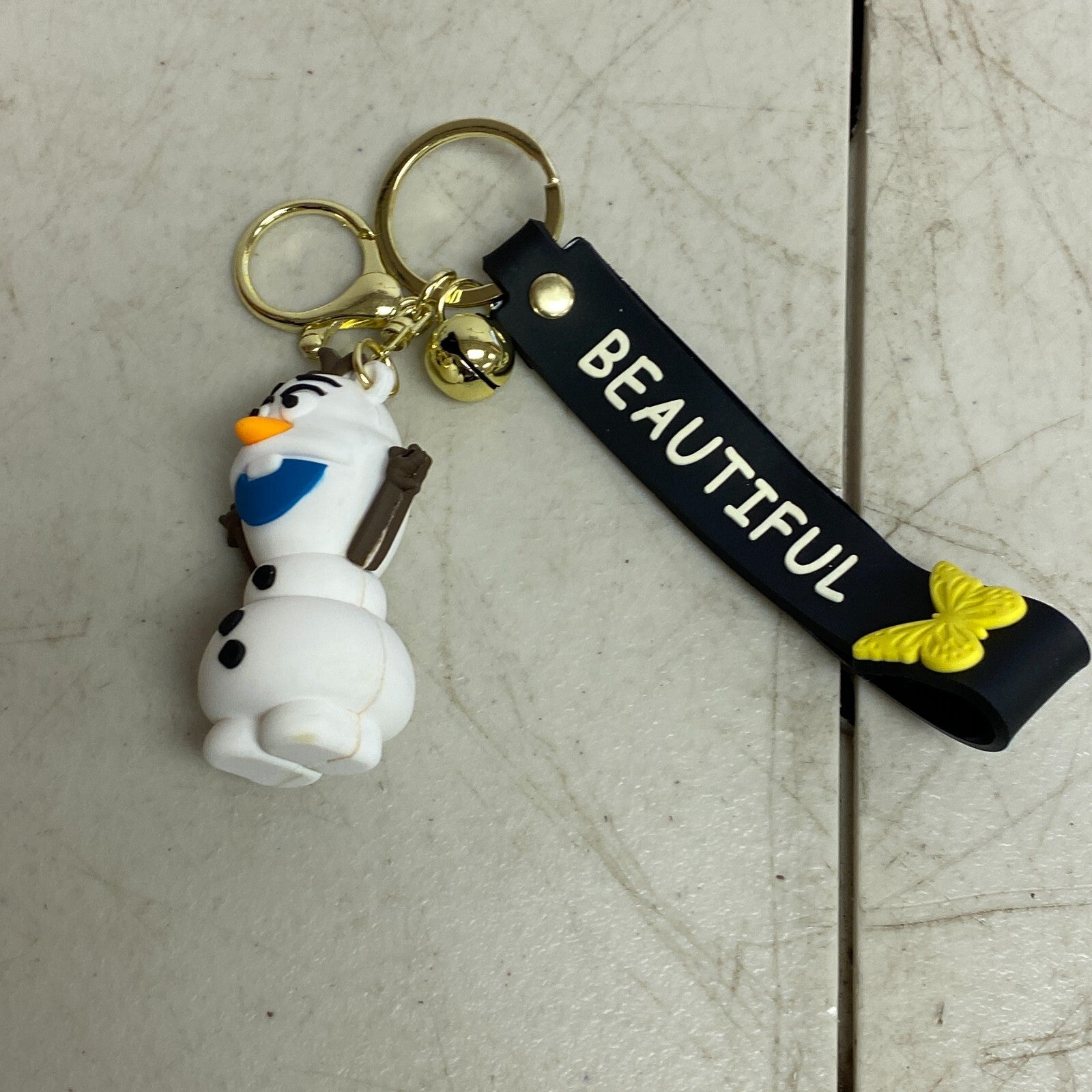 New Assorted Silicone 3D Disney Frozen Character Keychain With Olaf Accessory