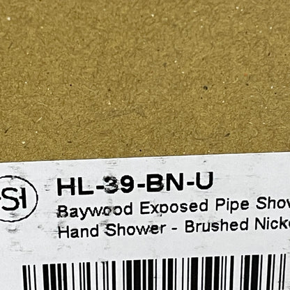 Signature Hardware Baywood Exposed‑Pipe Shower with Hand‑Shower Brushed Nickel