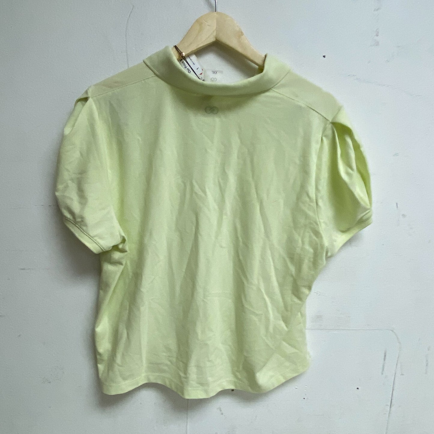 Calia Women's Puff Sleeve Polo Collared Neck Pale Neon Green WCG11012 Brand New