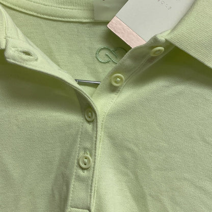 Calia Women's Puff Sleeve Polo Collared Neck Pale Neon Green WCG11012 Brand New