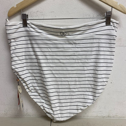 Calia Womens HR Twist Front Bottom Stripe White  Stylish Trendy WSA22401PRT