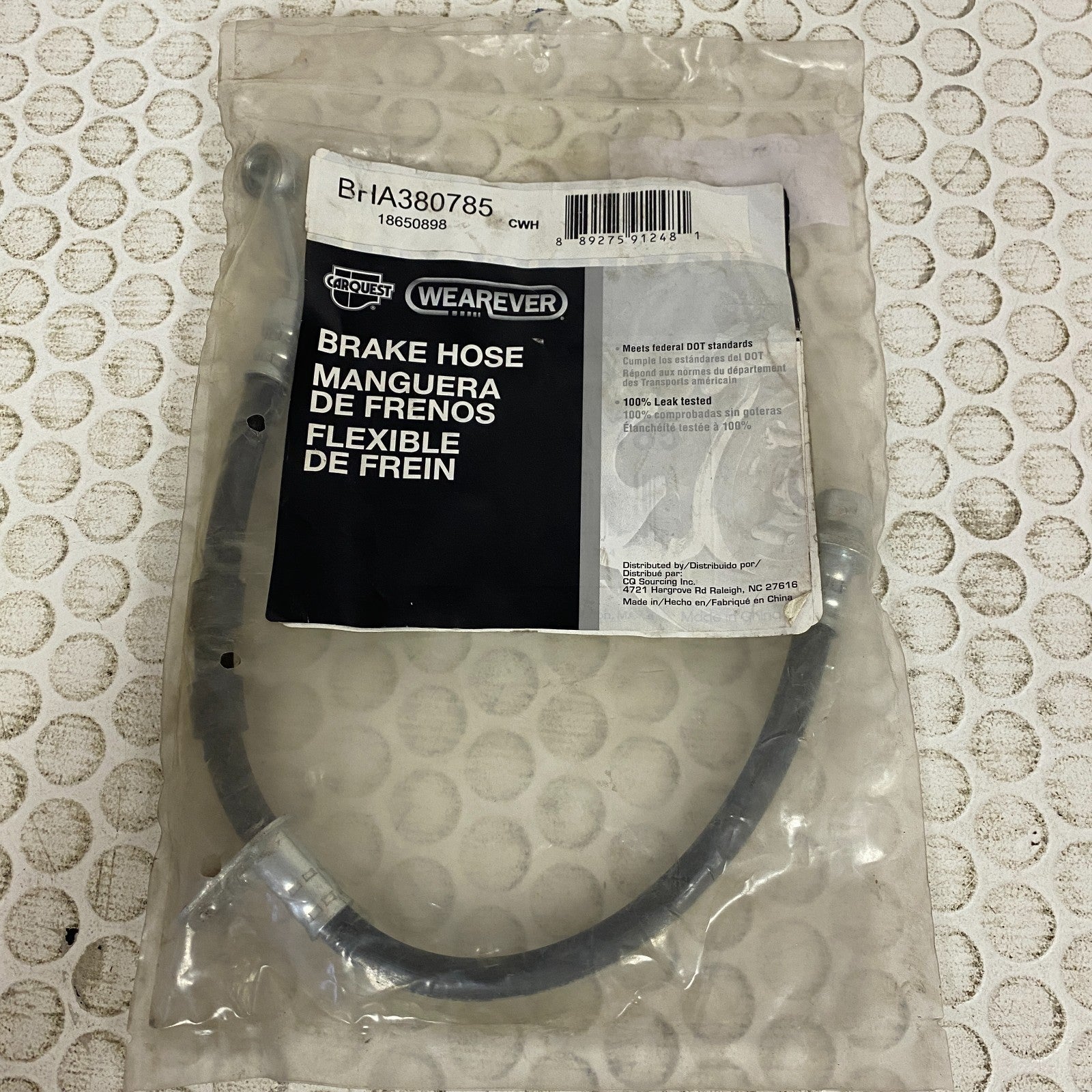 CARQUEST BHA380785 Brake Hydraulic Hose Assembly Black EPDM Rubber