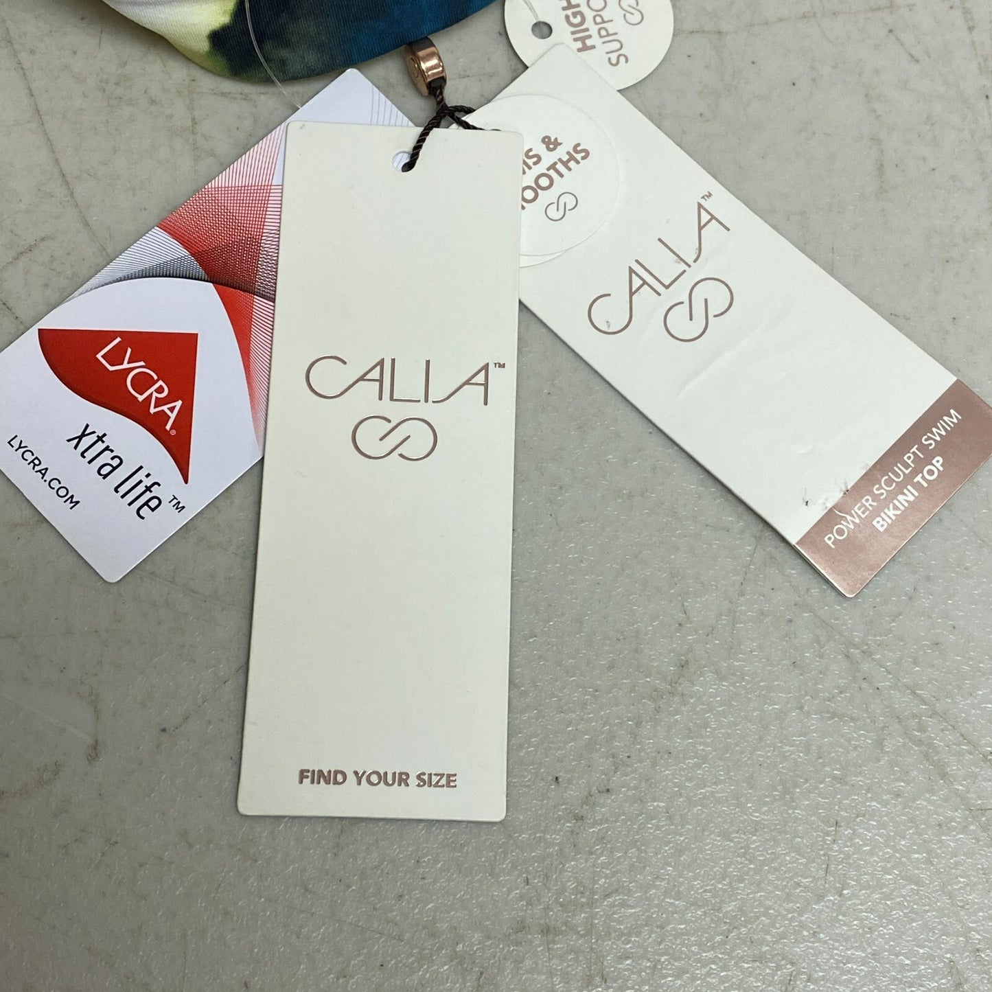 Calia Womens Bikini Top Power Sculpt Top Watercolor Multi WSA22208PRT