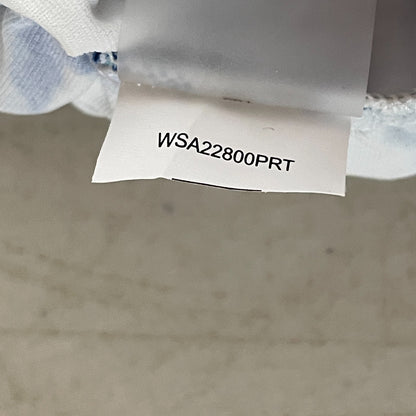 CALIA Womenâs Ruched Long Sleeve Rashguard Floral Blue Swim Top WSA22800PRT