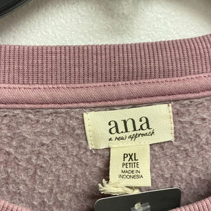 Ana Women's Padded Shoulders Long Sleeve Sweatshirt Size PXL Color: Western Rose