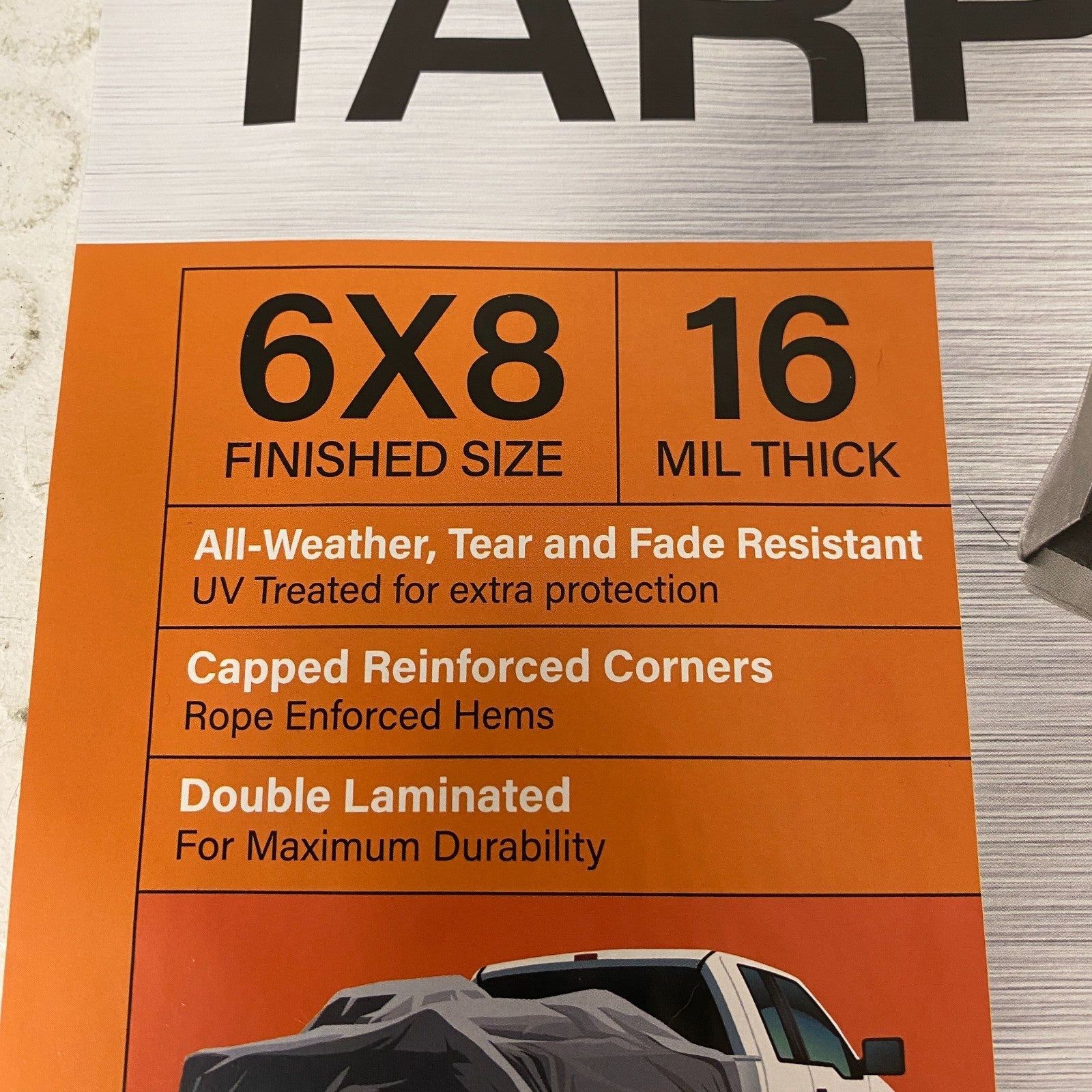 KING-A-MA-JIGS Ultra 6×8 Heavy Duty Tarp 16 Mil UV-Resistant with Grommets