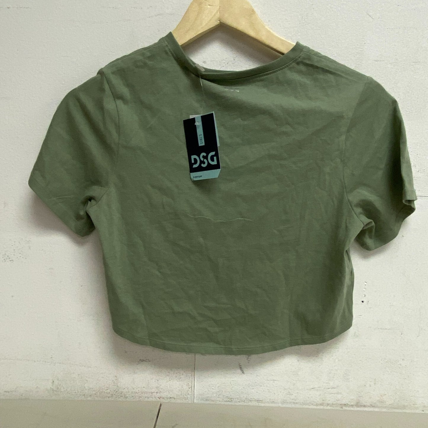 DSG Girl's Cut Off Short Sleeve Tee Olive Leaf DAG13118 Sporty Summer Trendy