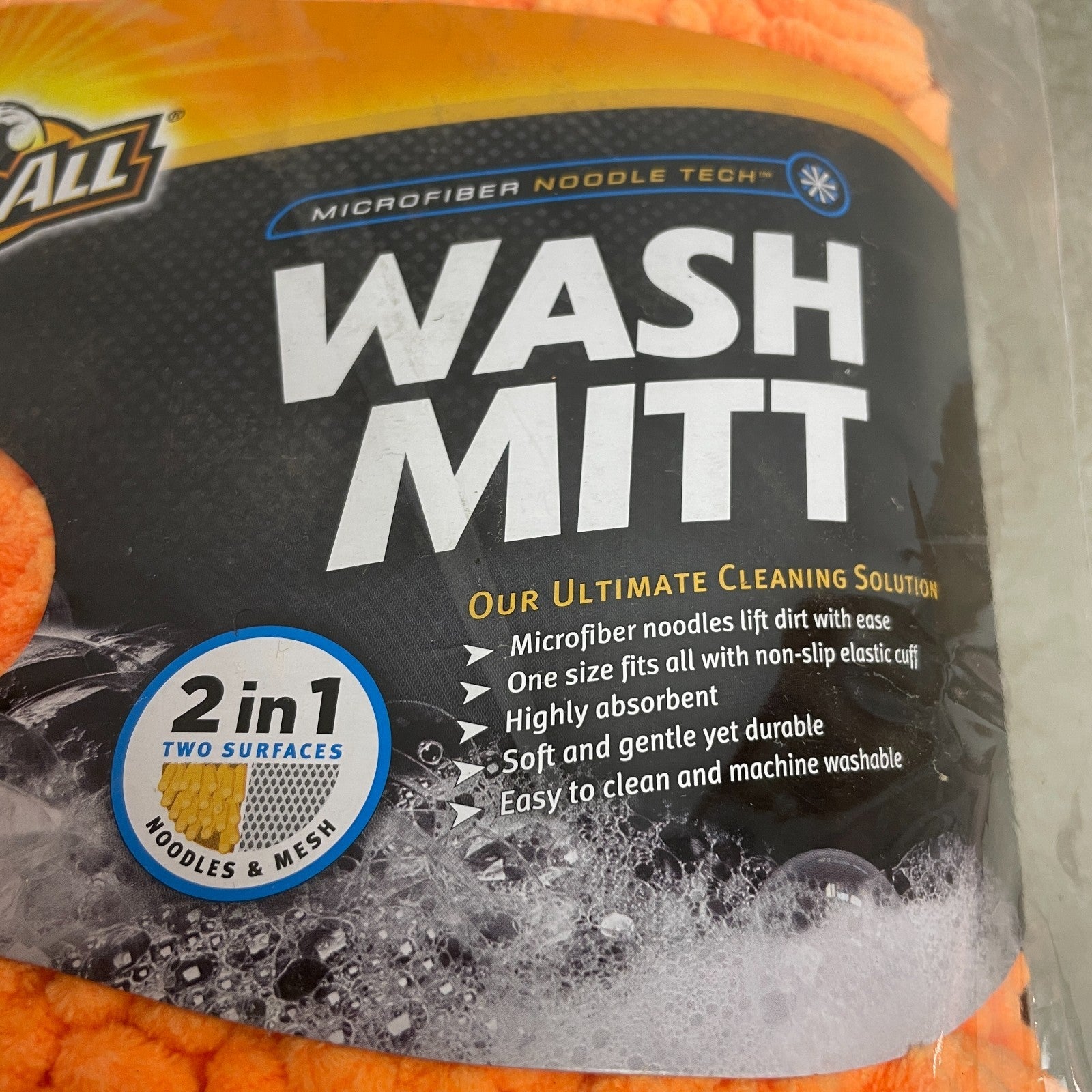 Armor All 2-in-1 Microfiber Noodle Wash Mitts 2-Pack Scratch-Free Car Cleaning