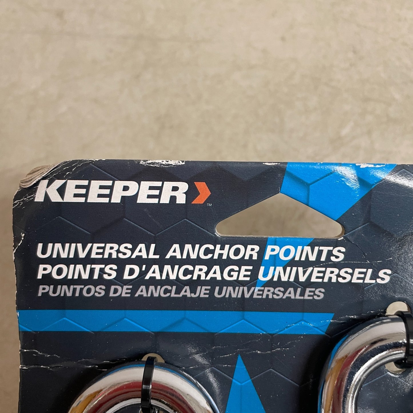 KEEPER 05648 Chrome Anchor Point 2 Pack 1,000 lb Tie-Down Rings Truck Trailer
