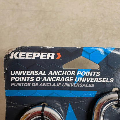 KEEPER 05648 Chrome Anchor Point 2 Pack 1,000 lb Tie-Down Rings Truck Trailer