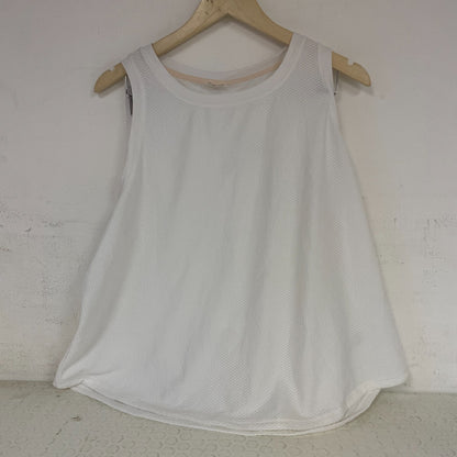 CALIA Womenâs High-Low Mesh Tank Top Pure White WAX31209 Sleeveless Activewear