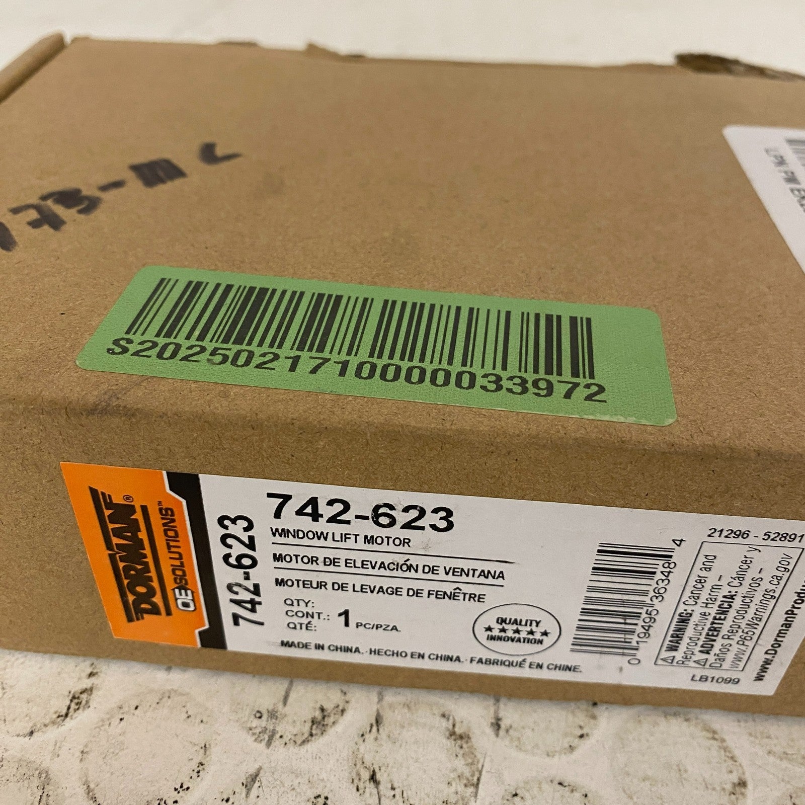 Dorman 742‑623 Power Window Motor Front Left for Lexus Toyota