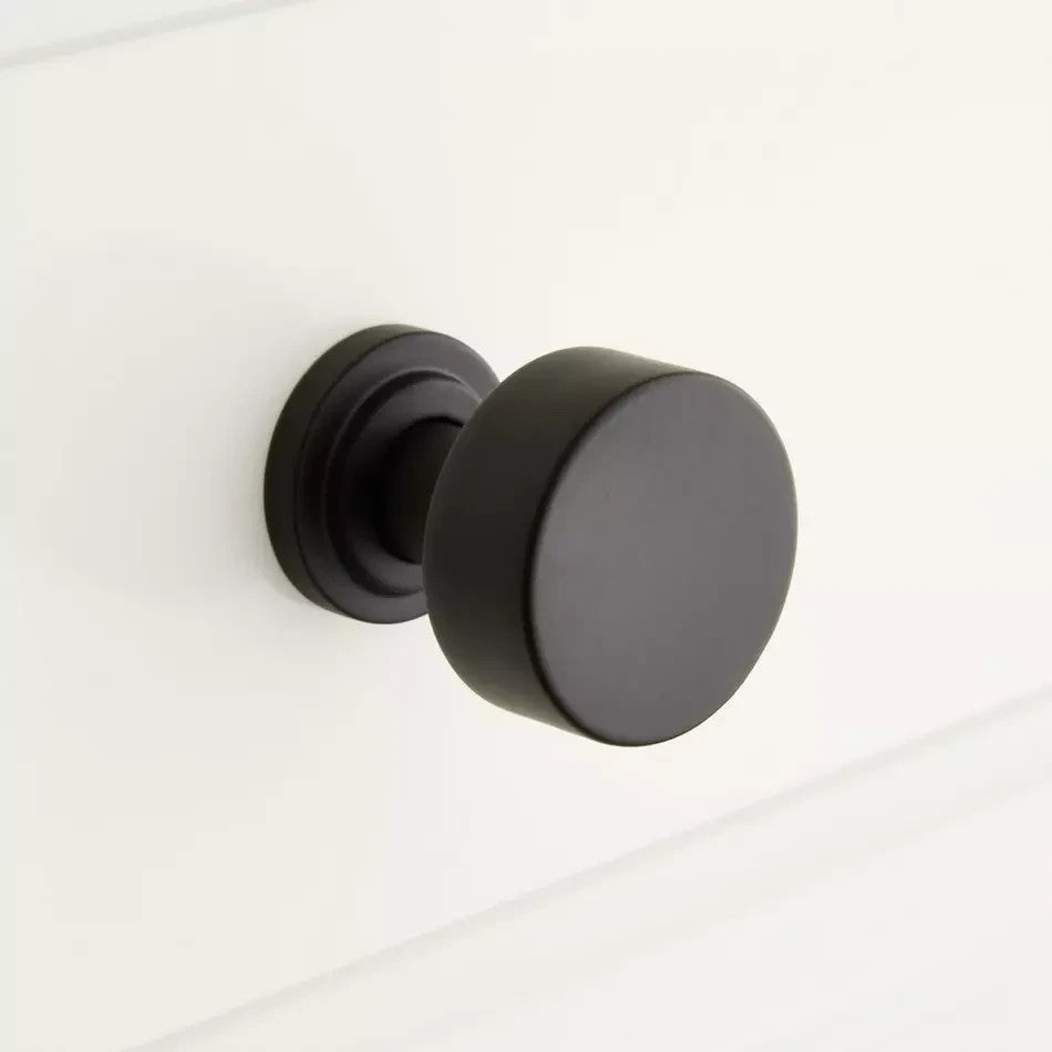 Signature Hardware Colmar 1¼″ Solid Brass Cabinet Knob Black, 4 PACK - 953576