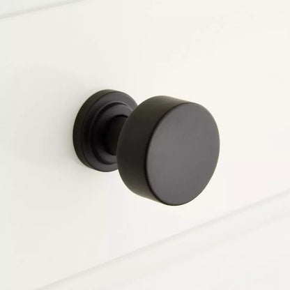 Signature Hardware Colmar 1¼″ Solid Brass Cabinet Knob Black, 4 PACK - 953576
