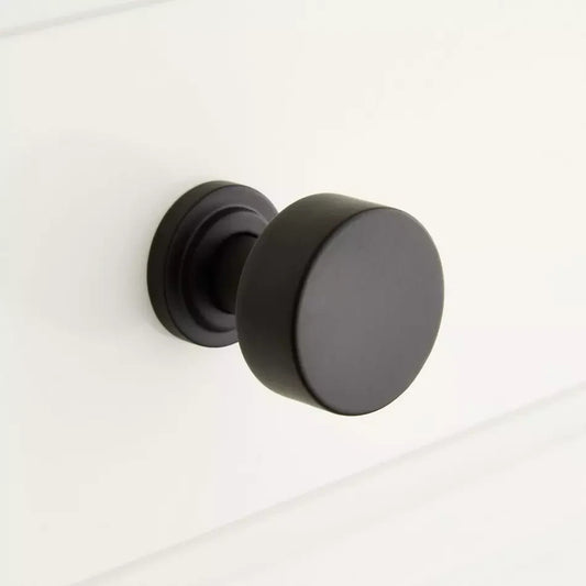Signature Hardware Colmar 1¼″ Solid Brass Cabinet Knob Black, 4 PACK - 953576