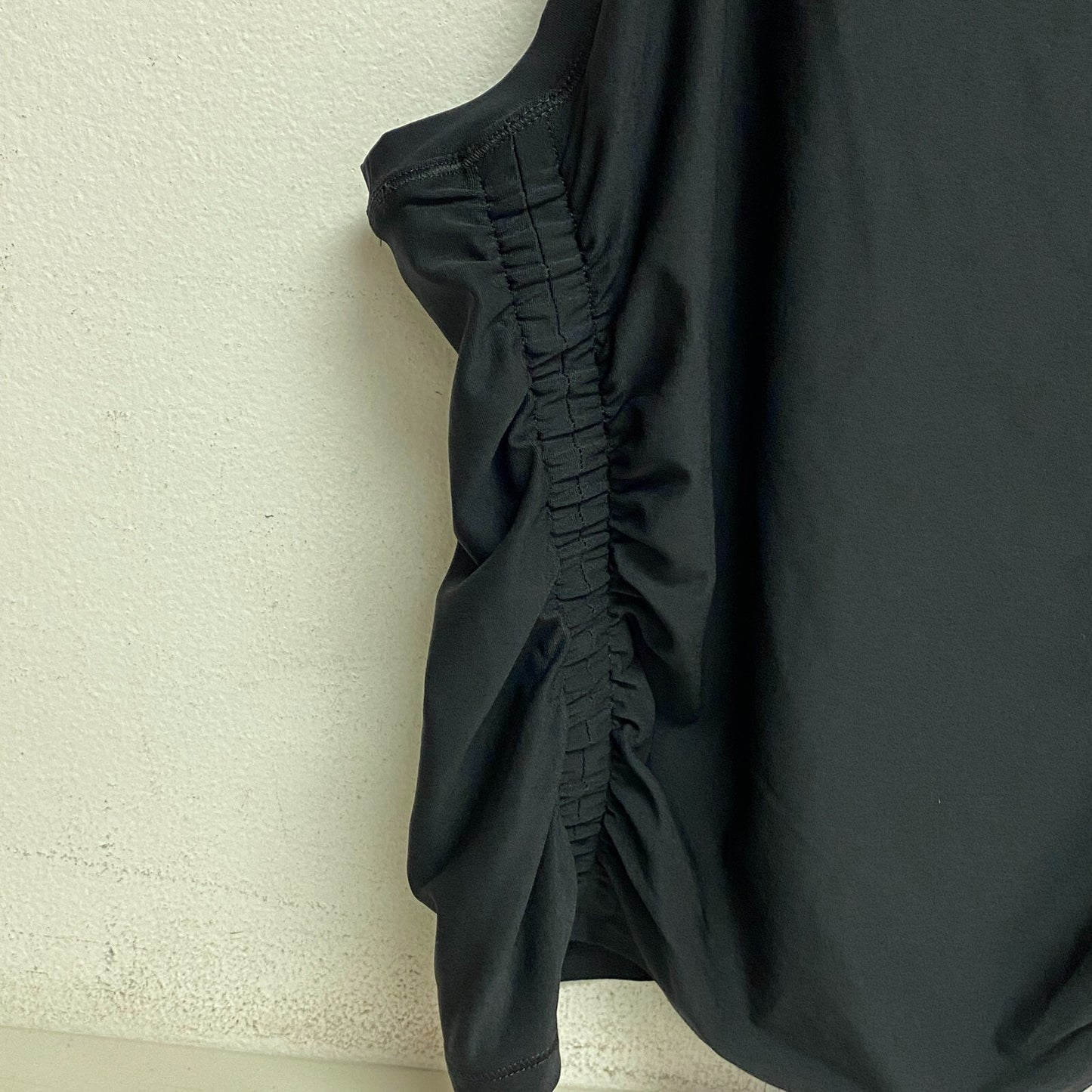 DSG Womens Cinch Tank Top Shirt Pure Black sleeveless Solid Summer DAW23100