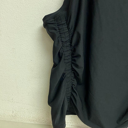 DSG Womens Cinch Tank Top Shirt Pure Black sleeveless Solid Summer DAW23100