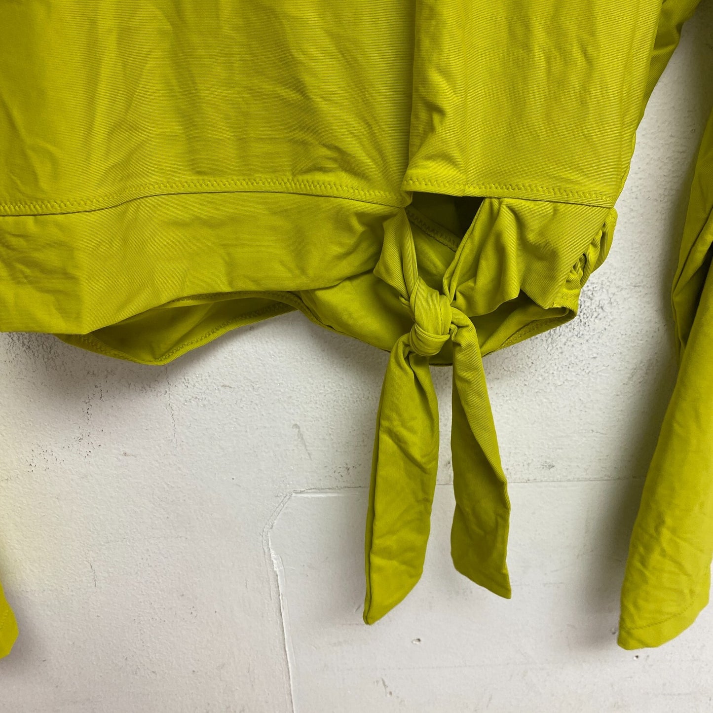 Calia Women's Swim Collection Cropped Front Tied Rash Guard Kiwi Green WSA22804