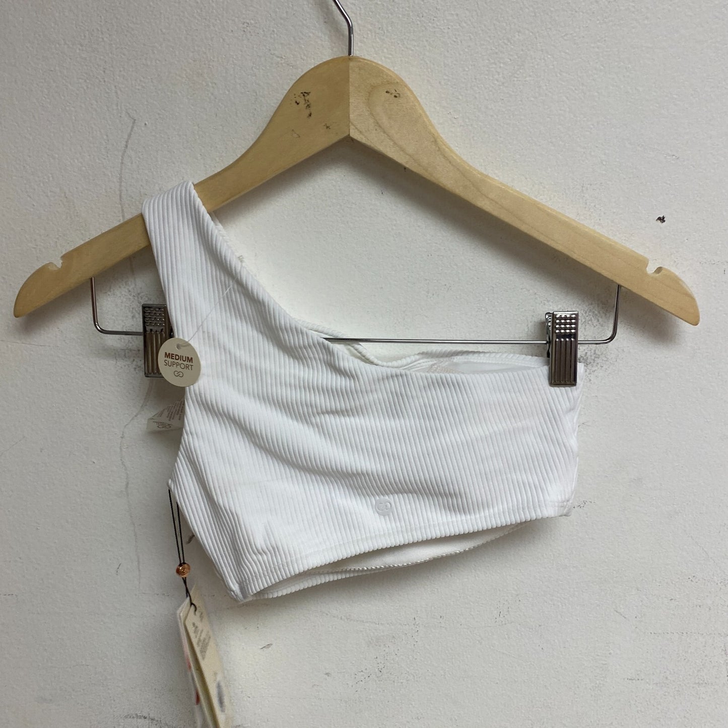 CALIA Women's Minimal One Shoulder Swim Top Pure White WSA23208R Brand New!