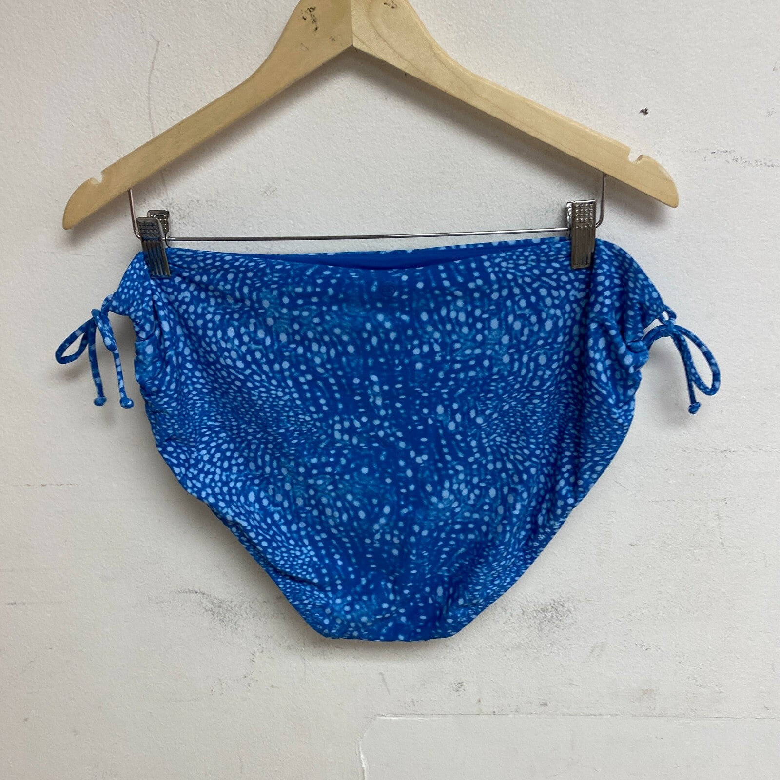 CALIA Women's Mid Rise Ruched Side Swim Bottom DEEP SEA DOTS ROYAL WSA23402PRT