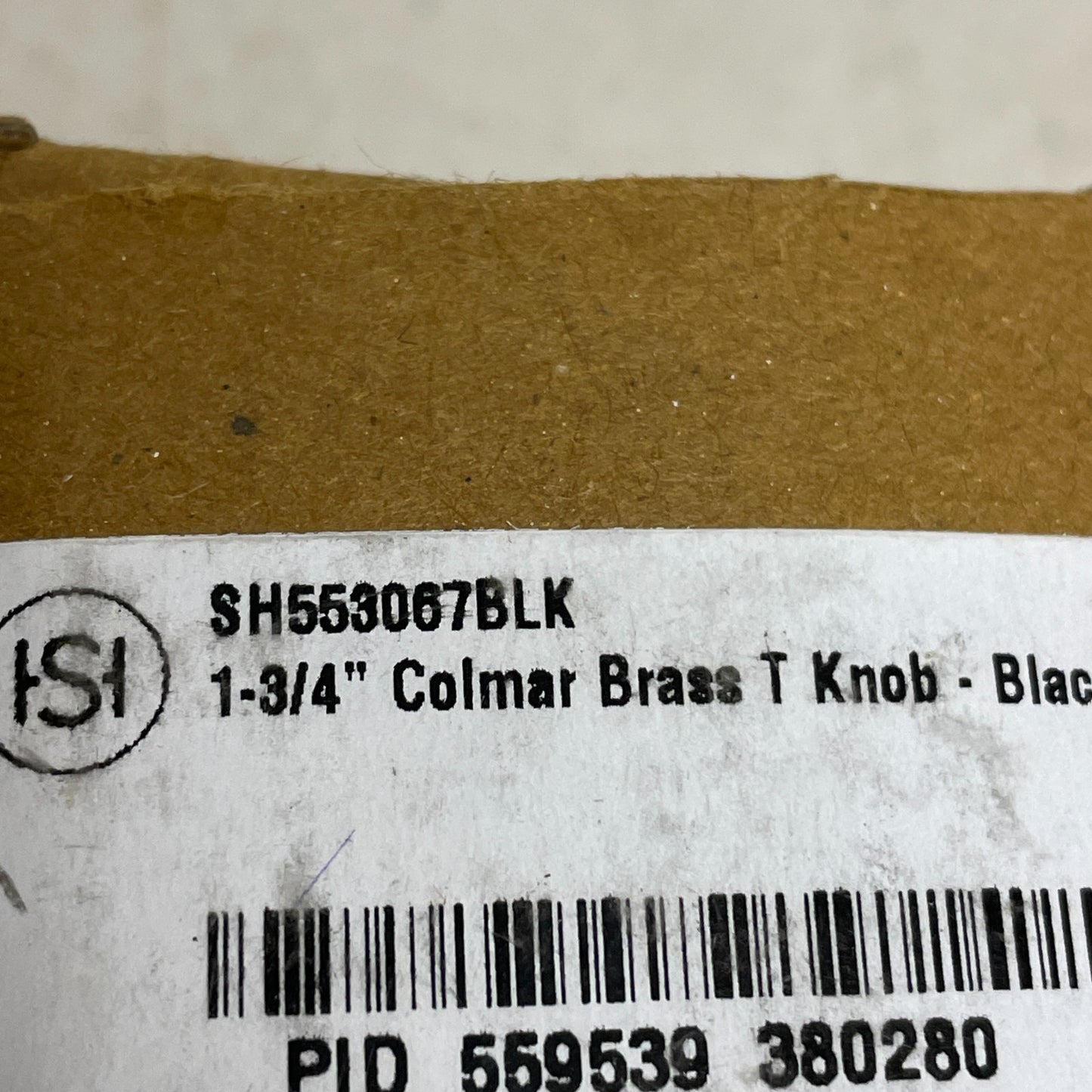 Signature Hardware 1-3/4" Colmar Brass T Knob in Black SH553067BLK