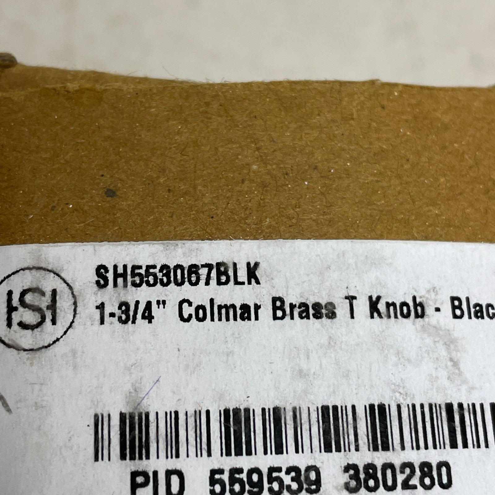Signature Hardware 1-3/4" Colmar Brass T Knob in Black SH553067BLK