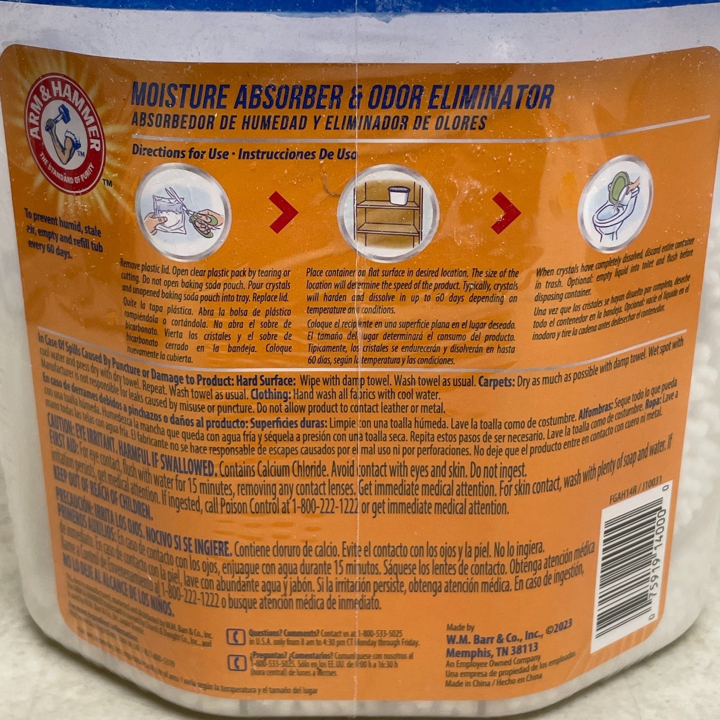 Arm & Hammer Moisture Absorber & Odor Eliminator 14oz Tub 2-Pack Fragrance Free