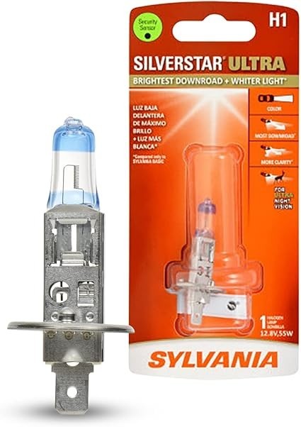 Sylvania SilverStar Ultra Halogen Headlight Bulb H1 12V 55W Model H1SU.BP