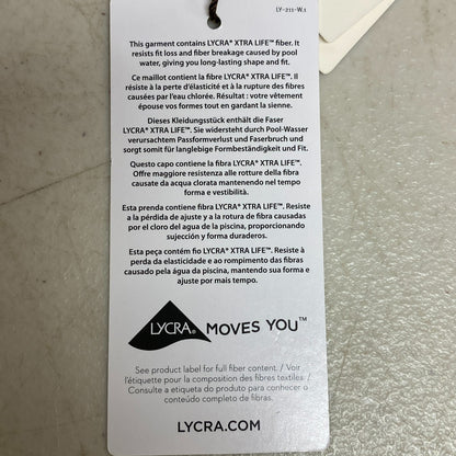 Calia Womens Runched Front Cross Top Deep Aqua Solid Racerback Swimwear WSA23204