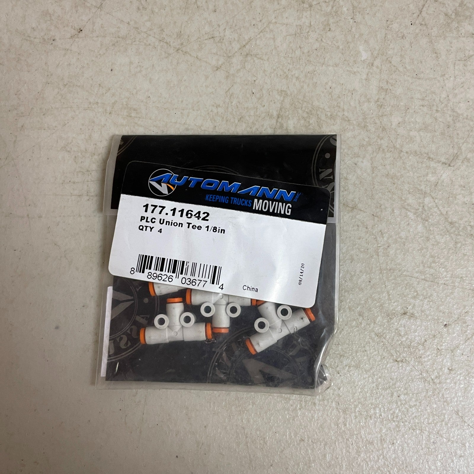 Automann PLC Push‑Lock Union Tee 1/8″ Tubing Plastic Air Line Fitting 177.11642