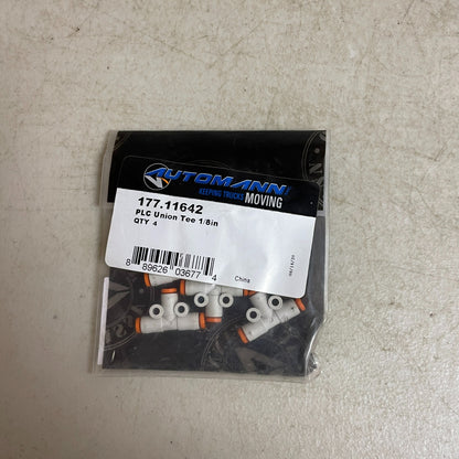 Automann PLC Push‑Lock Union Tee 1/8″ Tubing Plastic Air Line Fitting 177.11642