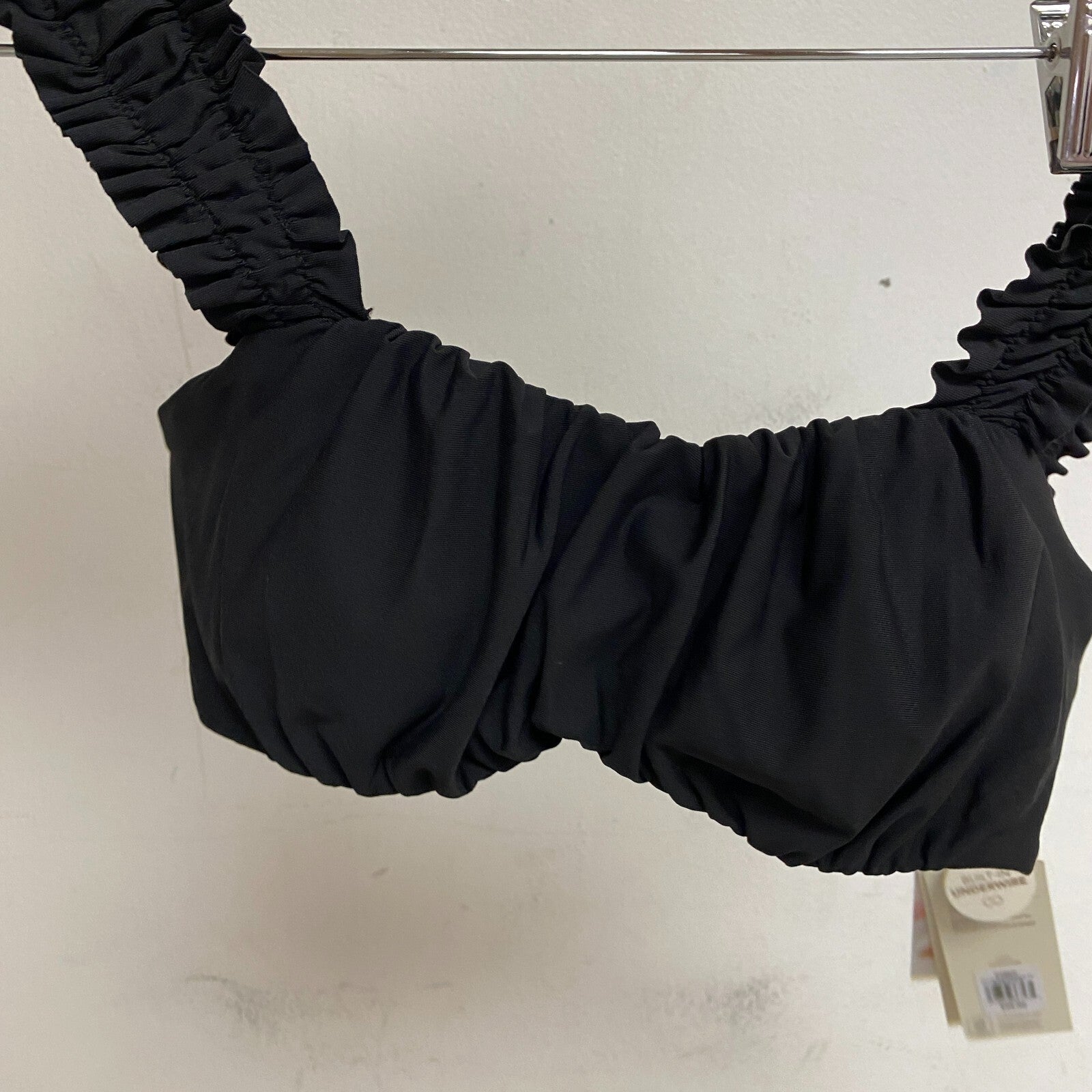 Calia Womens Smoked Strap Bikini Top Pure Black WSA23212