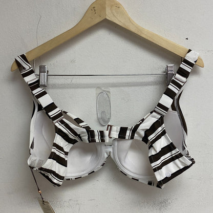 Calia Women's Tie Back Bikini Top Variegated Stripe White/Brown WSA23200PRT