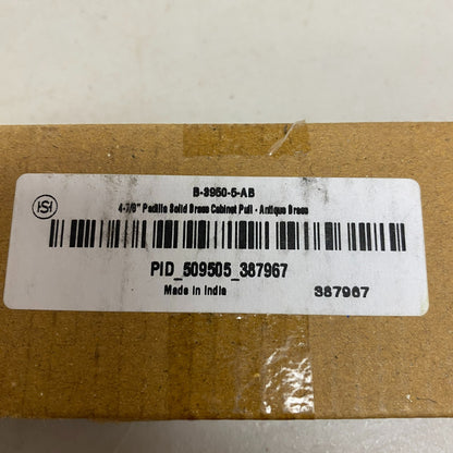 Signature Hardware Padilla Solid Brass Cabinet Pull 4⅞″ Antique Brass B-39505-AB