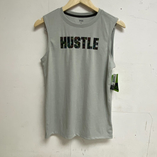 DSG Boys Training Novelty Muscle Tank High Rise/ Pure White Hustle DAB11115N