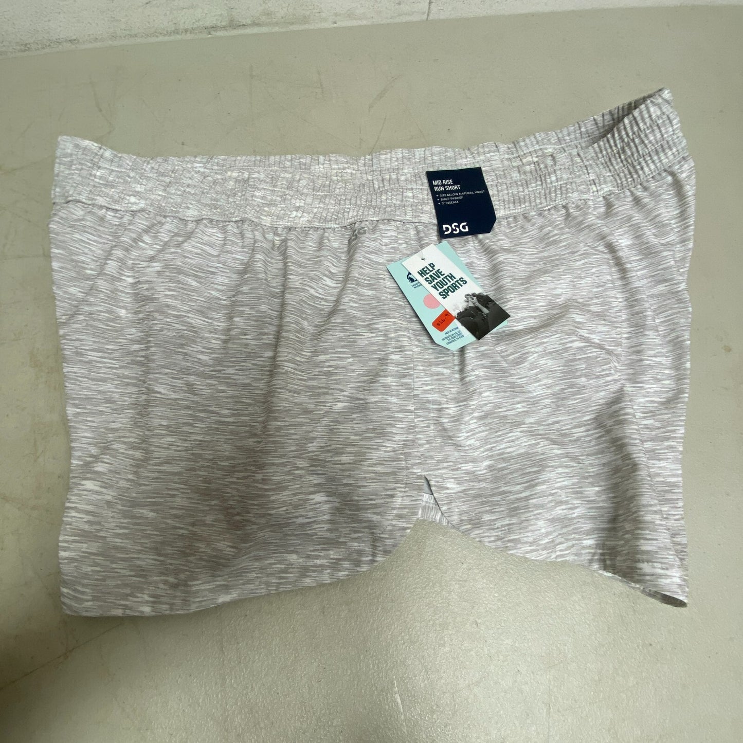 DSG Womens 3 in Performance Stride Short Pure White Heather DAW39320APRT