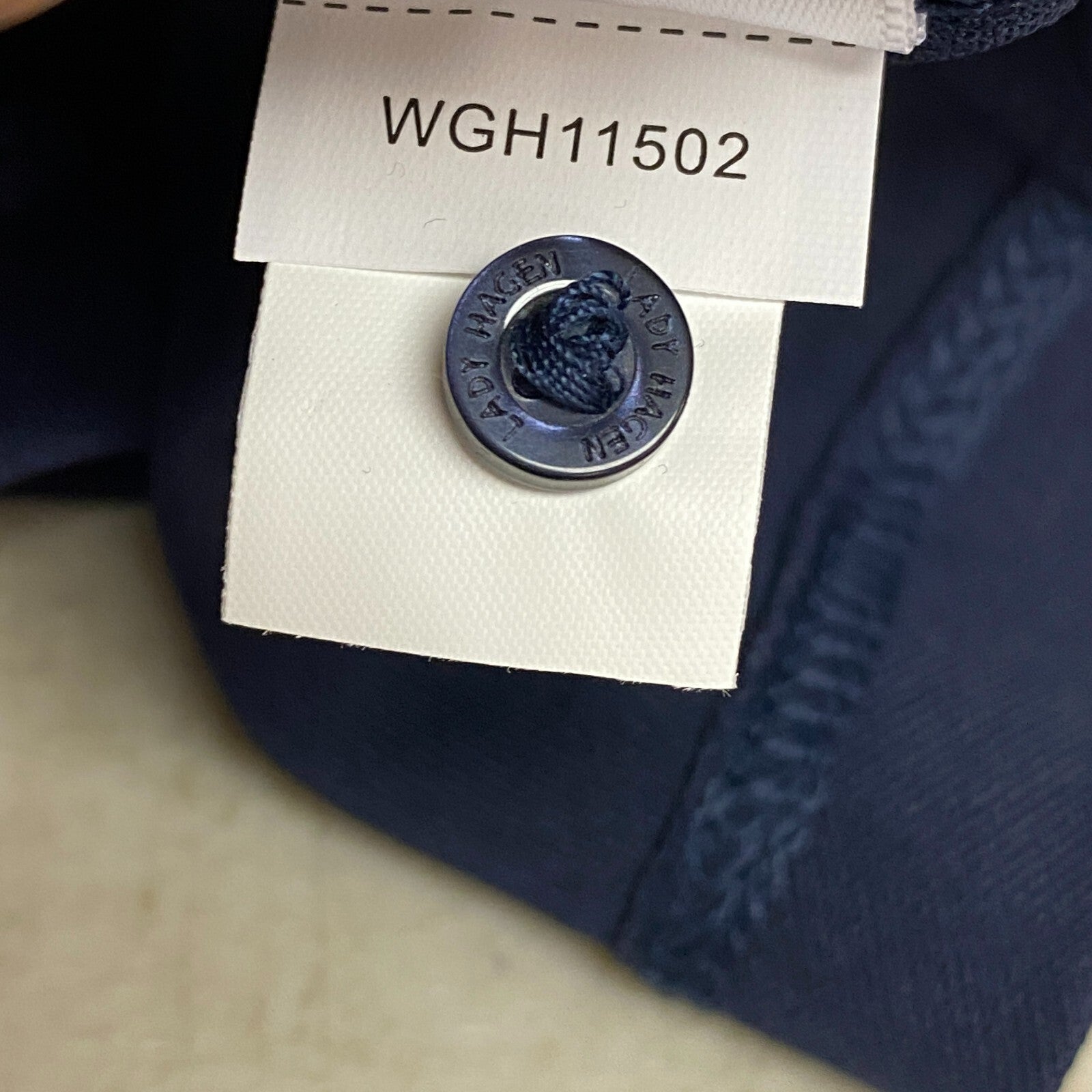 Lady Hagen Womens Pique Rib Trim SLVS Polo Dark Navy/White Solid WGH11502