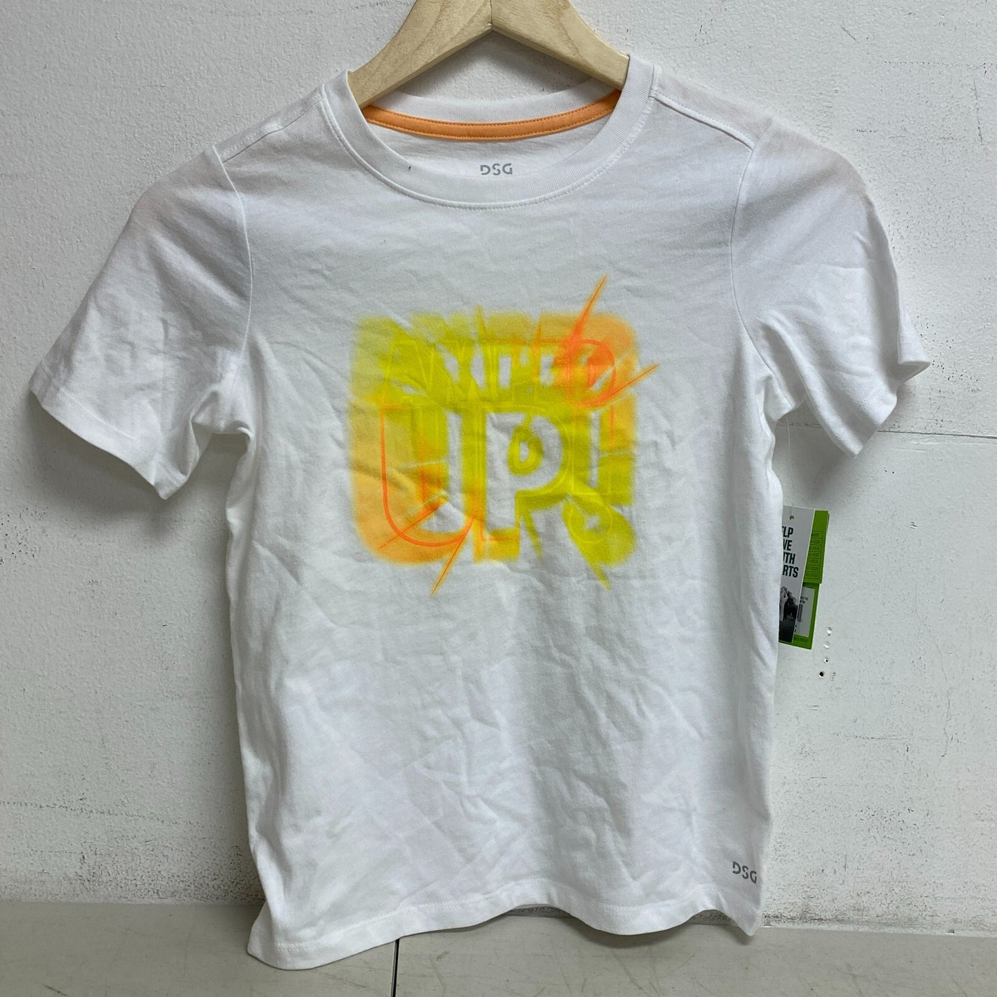 DSG Boys Solid Cotton Graphic Tee Pure White Amped Up Short Sleeve DAB21108